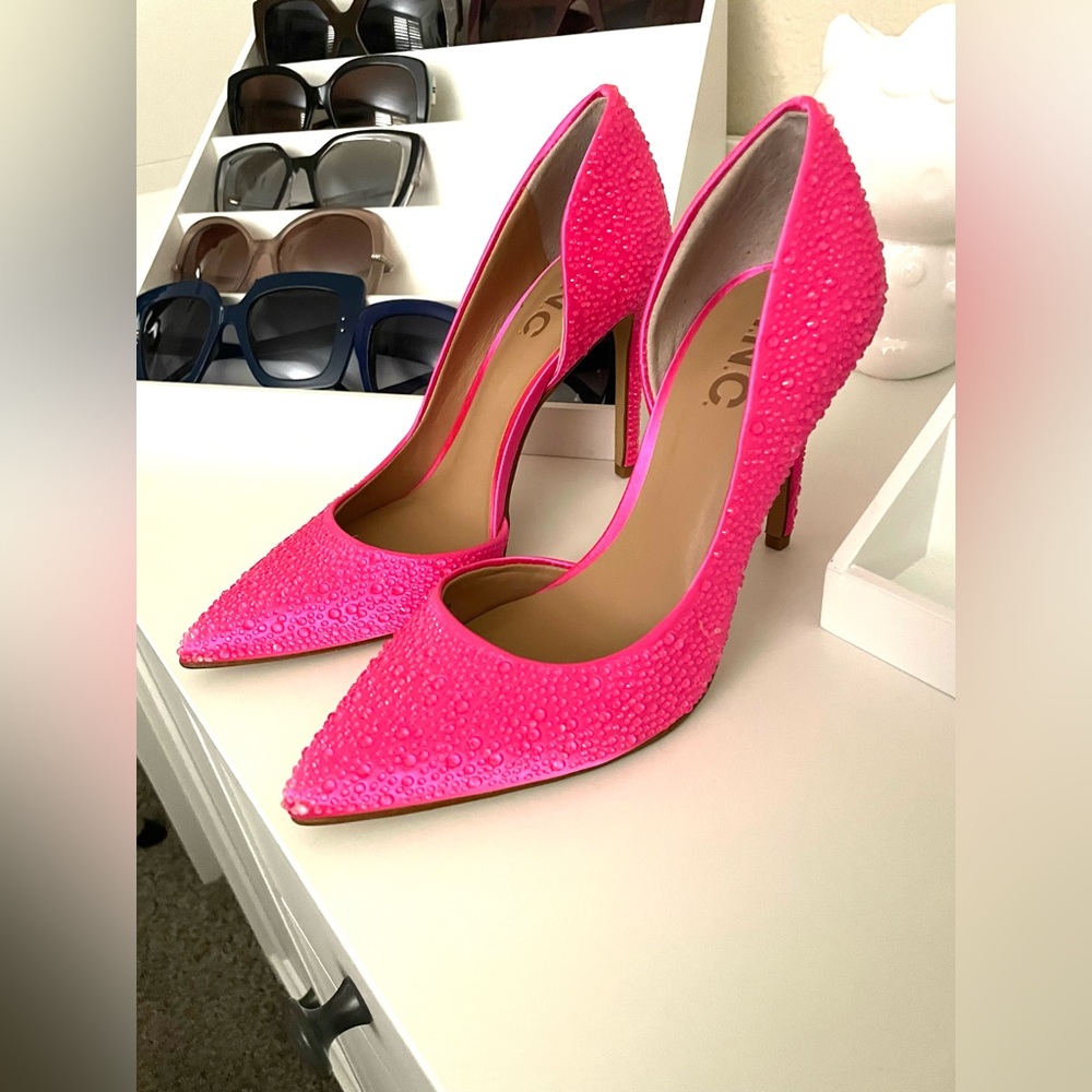 INC Rhinestone Pink Pumps 5 - Picture 2 of 4